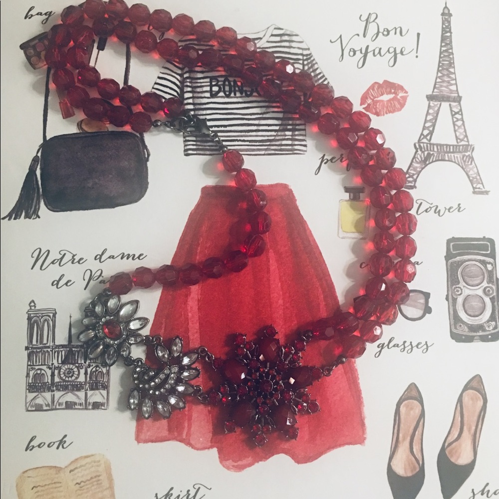 ❤️Fashion Beaded Stone Red Ladies Necklace❤️